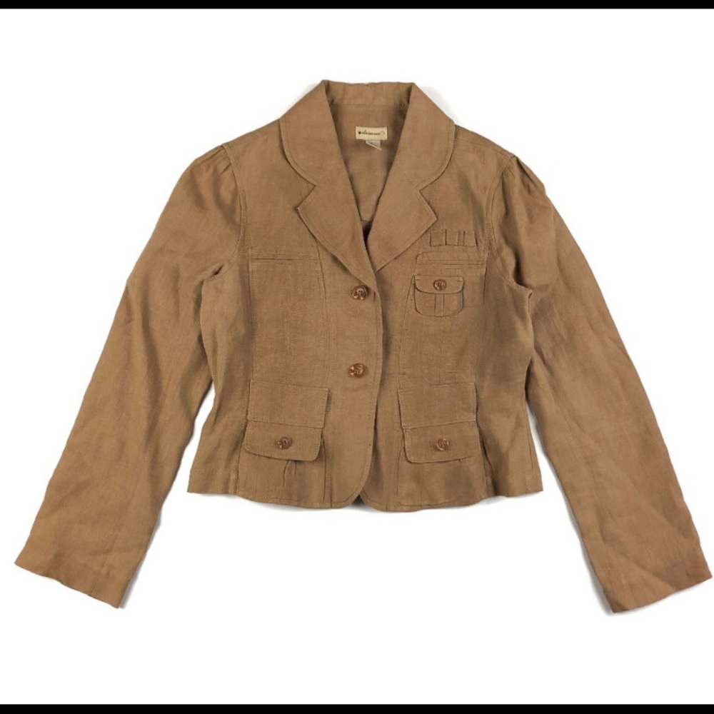 Elevences linen jacket in brown
